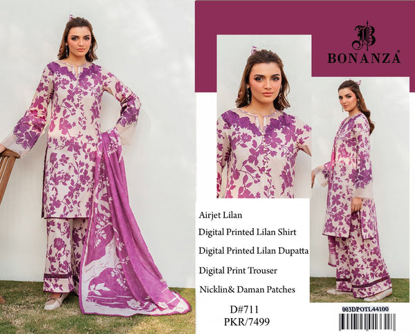 Printed Linen 3Pc