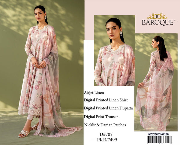 Printed Linen 3Pc